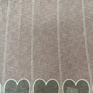 Kurzvorhang mit Edelweiss, Leinenstruktur taupe/beige oder grau