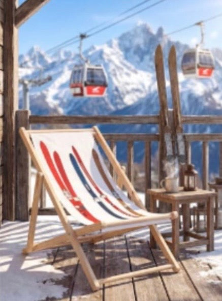 Holz Liegestuhl mit 4 verschiedenen Alpen Design