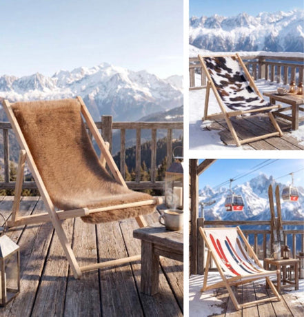 Holz Liegestuhl mit 4 verschiedenen Alpen Design