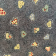 Schöner Jacquard-Stoff jeansblau mit Herzen