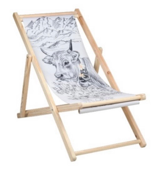 Holz Liegestuhl mit 4 verschiedenen Alpen Design