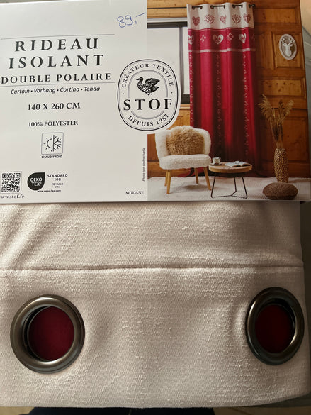 Fertigvorhänge Modane beige oder rot Wollfilz Optik