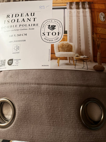 Fertigvorhänge Modane beige oder rot Wollfilz Optik