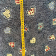 Schöner Jacquard-Stoff jeansblau mit Herzen