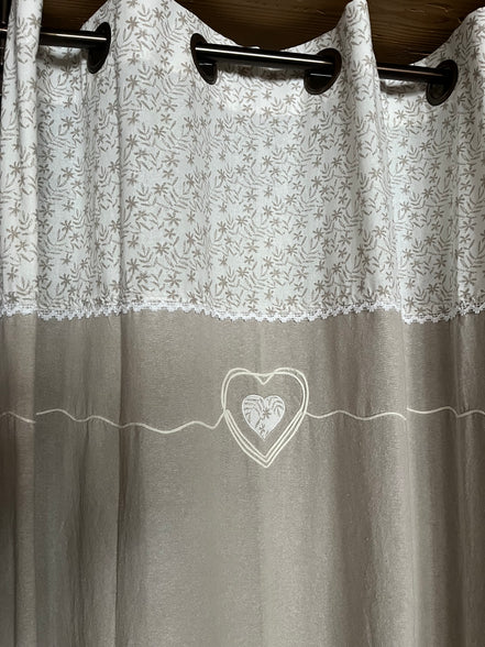 Fertigvorhang beige weiss