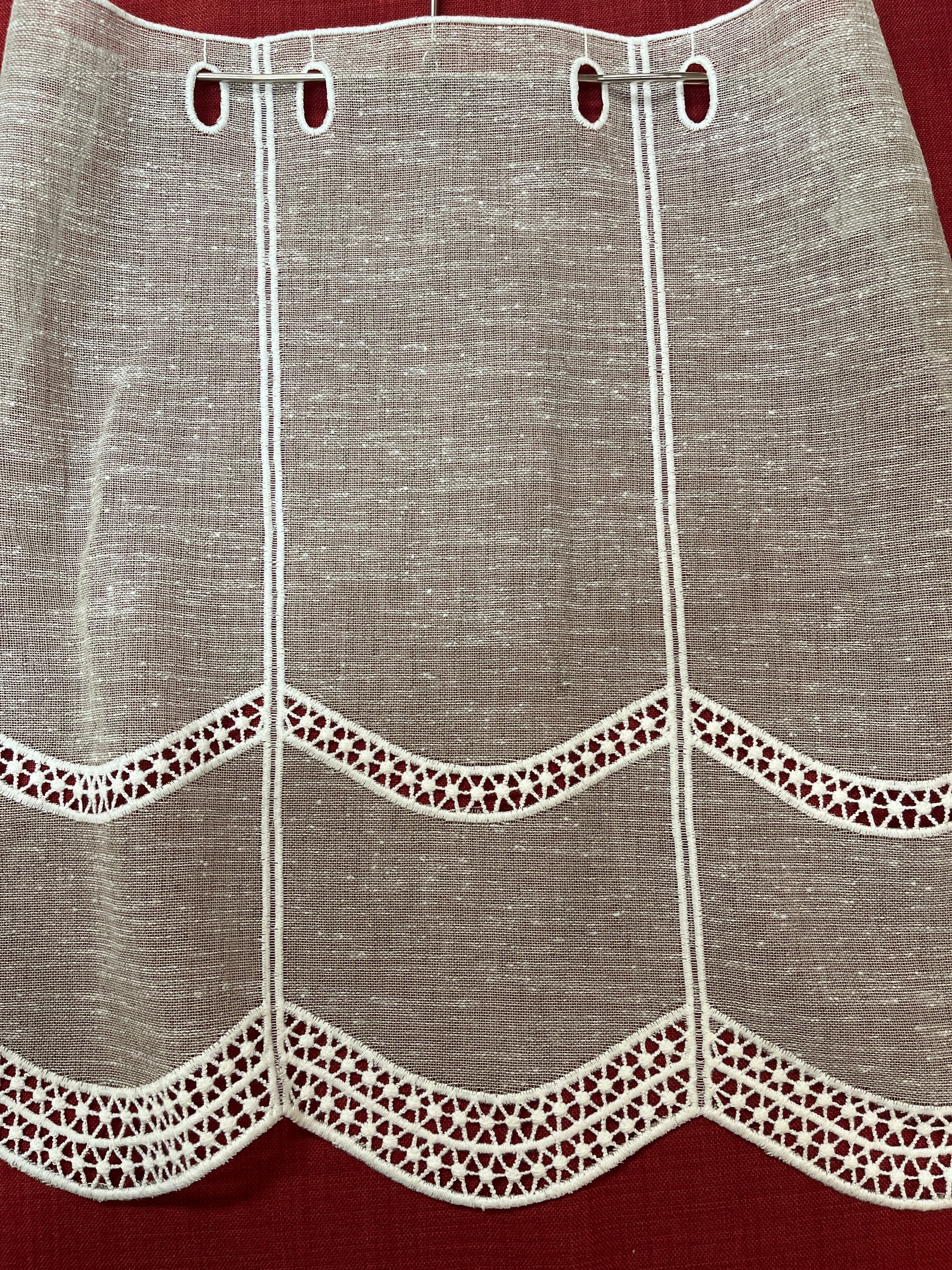 Kurzvorhang beige Leinenoptik