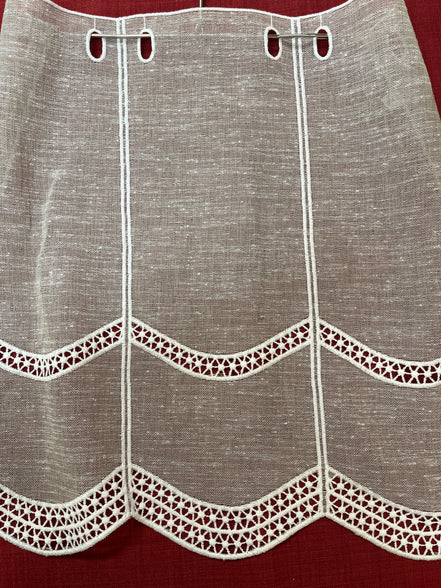Kurzvorhang beige Leinenoptik