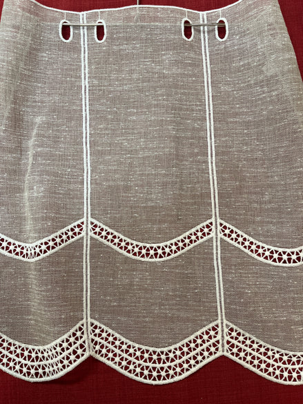 Kurzvorhang beige Leinenoptik