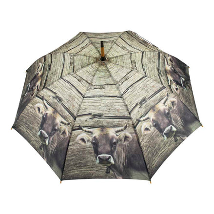 Regenschirm Kuh Braunvieh mit Horn