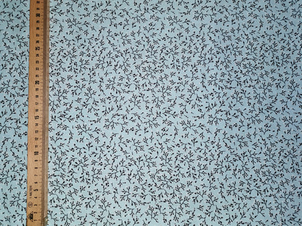 Baumwollstoff hellblau Blumen