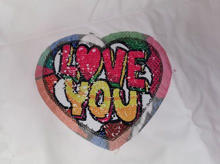Wendepailletten-Applikation Love You