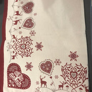 Tischtuch mit Hirsch rot/beige