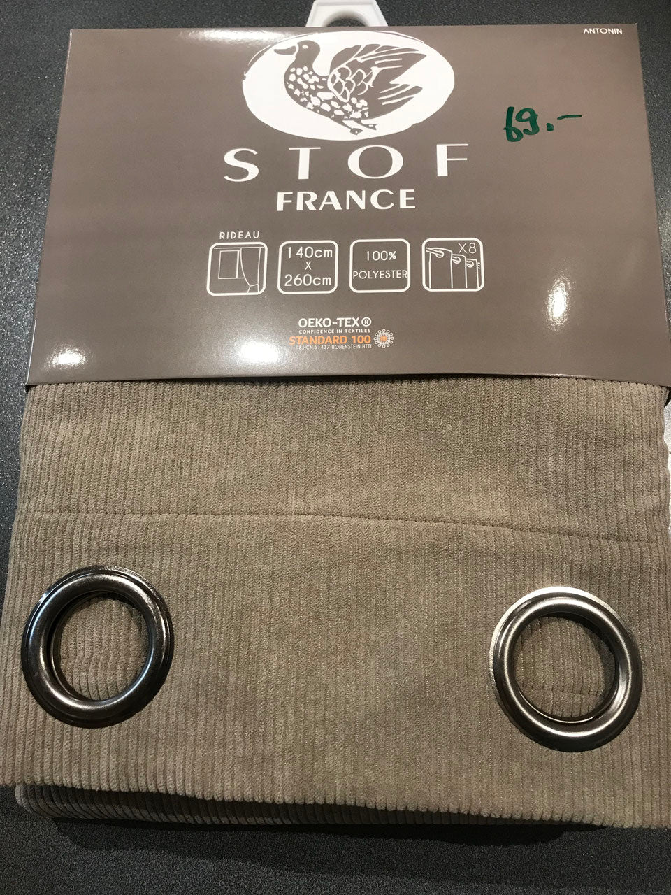 Fertigvorhang Cord - Warmes Leinenbraun