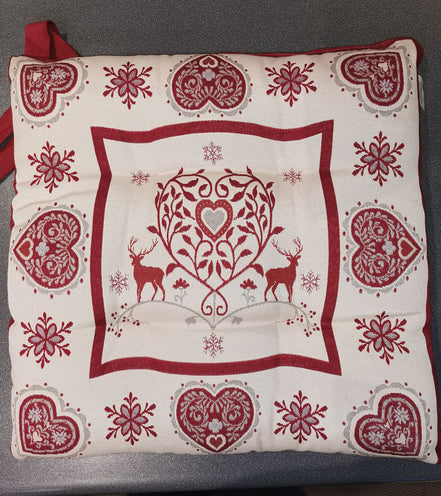 Tischtuch mit Hirsch rot/beige