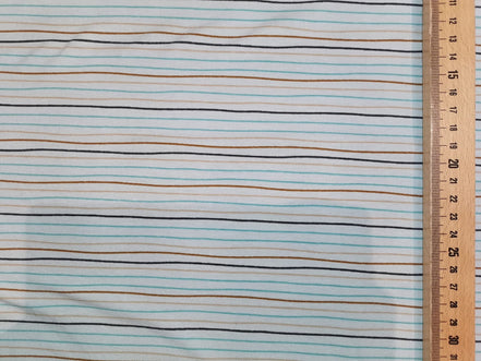 Jersey Streifen weiss, hellblau, grau